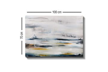 Canvastavla - Abstrakt landskap med mjuka färgövergångar - Blå / Grå / Gul - Inredning - Tavlor & posters - Canvastavla