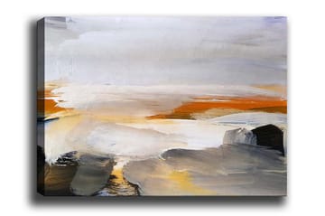 Canvastavla - Abstrakt landskap med mjuka färgövergångar - Grå / Orange / Vit - Inredning - Tavlor & posters - Canvastavla