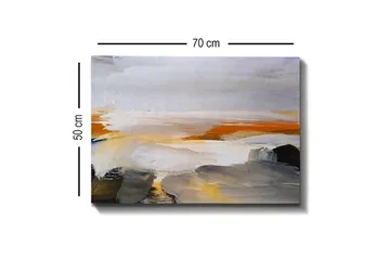 Canvastavla - Abstrakt landskap med mjuka färgövergångar - Grå / Orange / Vit - Inredning - Tavlor & posters - Canvastavla