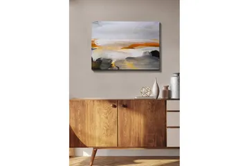 Canvastavla - Abstrakt landskap med mjuka färgövergångar - Grå / Orange / Vit - Inredning - Tavlor & posters - Canvastavla