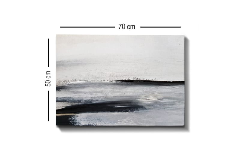 Canvastavla - Abstrakt landskap med mjuka linjer och nyanser av grått - Vit / Svart / Grå - Inredning - Tavlor & posters - Canvastavla