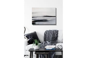 Canvastavla - Abstrakt landskap med mjuka linjer och nyanser av grått - Vit / Svart / Grå - Inredning - Tavlor & posters - Canvastavla