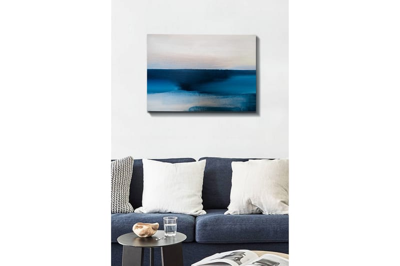 Canvastavla - Abstrakt landskap med nyanser av blått - Mörkblå / Ljusblå / Vit - Inredning - Tavlor & posters - Canvastavla