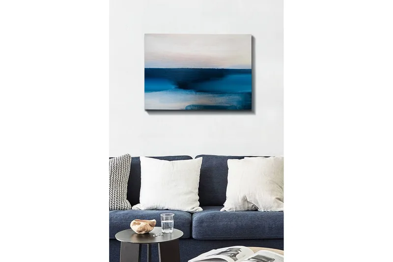 Canvastavla - Abstrakt landskap med nyanser av blått - Mörkblå / Ljusblå / Vit - Inredning - Tavlor & posters - Canvastavla