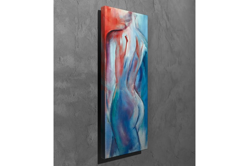 Canvastavla - Abstrakt nakenfigur med mjuka linjer och färgövergångar - Röd / Blå / Vit - Inredning - Tavlor & posters - Canvastavla