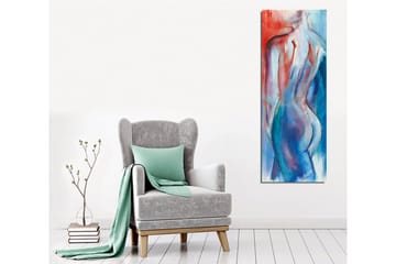 Canvastavla - Abstrakt nakenfigur med mjuka linjer och färgövergångar - Röd / Blå / Vit - Inredning - Tavlor & posters - Canvastavla