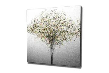 Canvastavla - Abstrakt träd med färgglada cirklar som löv - Grön / Brun / Beige - Inredning - Tavlor & posters - Canvastavla