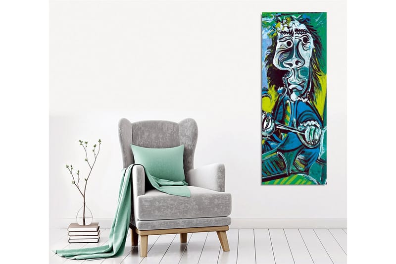 Canvastavla - Abstrakt porträtt av en man med instrument - Grön / Blå / Svart - Inredning - Tavlor & posters - Canvastavla