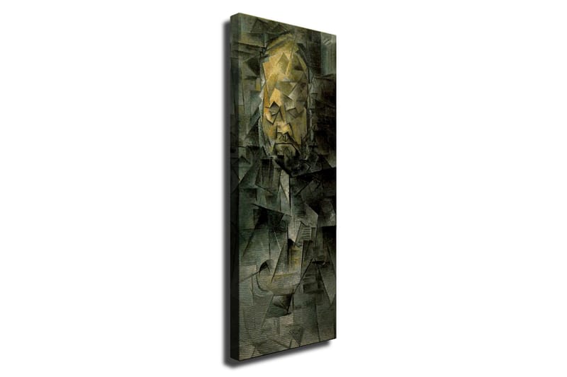 Canvastavla - Abstrakt porträtt med geometriska former - Mörkgrön / Gul / Grå - Inredning - Tavlor & posters - Canvastavla