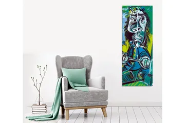 Canvastavla - Abstrakt porträtt av en man med instrument - Grön / Blå / Svart - Inredning - Tavlor & posters - Canvastavla