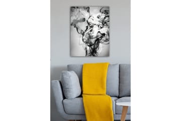 Canvastavla - Abstrakt porträtt av en kvinna omgiven av rökiga former - Svart / Vitt / Grått - Inredning - Tavlor & posters - Canvastavla