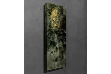 Canvastavla - Abstrakt porträtt med geometriska former - Mörkgrön / Gul / Grå - Inredning - Tavlor & posters - Canvastavla