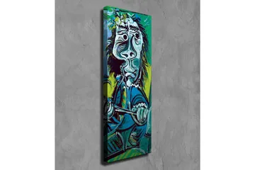 Canvastavla - Abstrakt porträtt av en man med instrument - Grön / Blå / Svart - Inredning - Tavlor & posters - Canvastavla