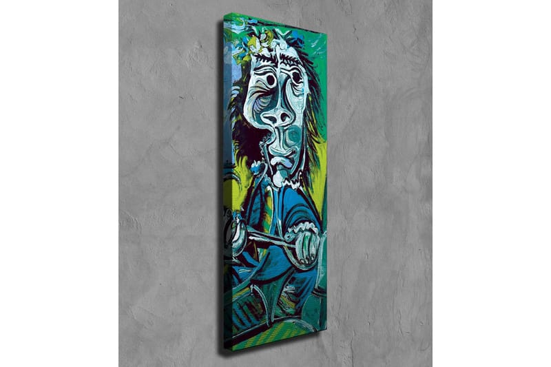 Canvastavla - Abstrakt porträtt av en man med instrument - Grön / Blå / Svart - Inredning - Tavlor & posters - Canvastavla