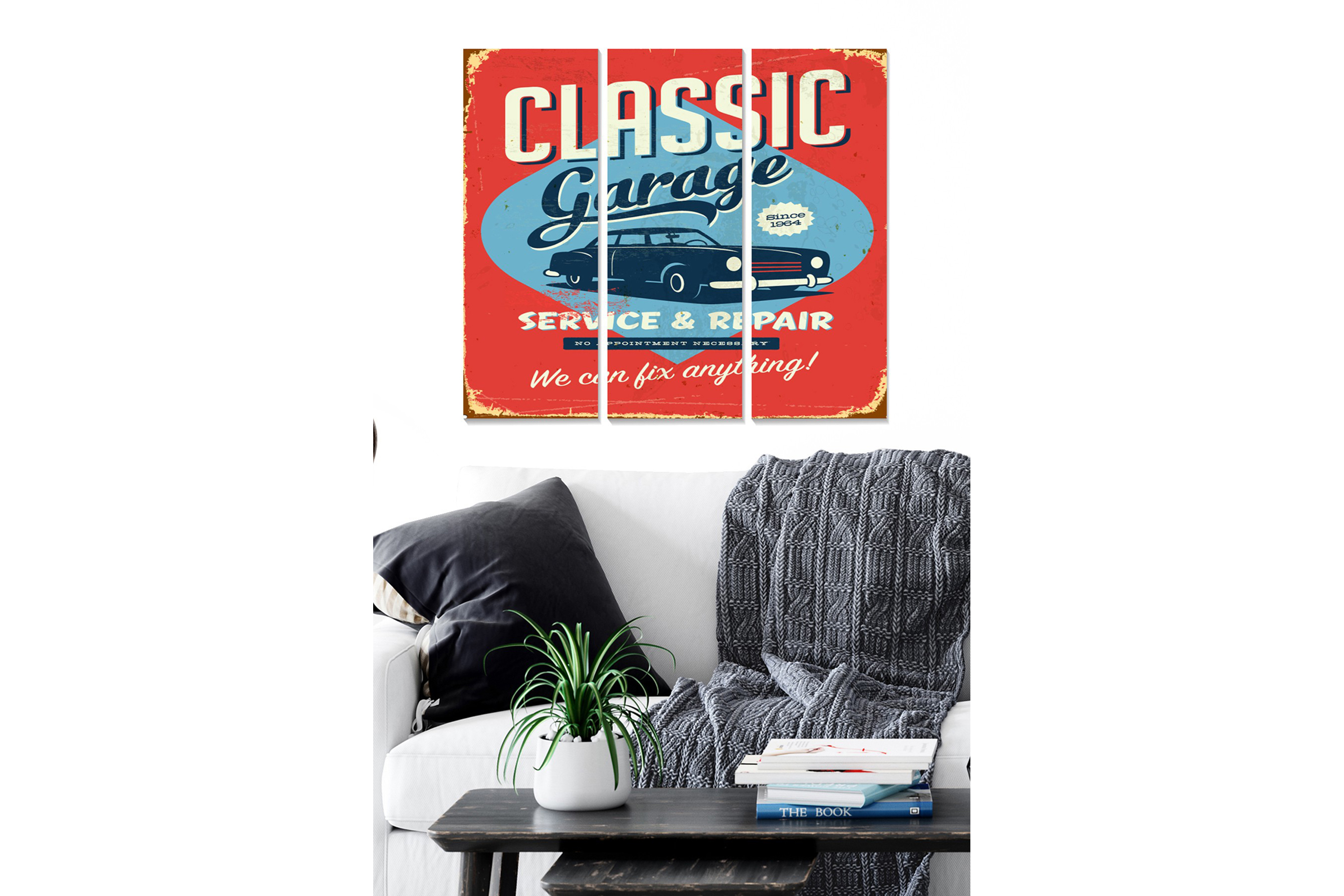 Canvastavla Advertisement 3-pack Flerfärgad 20x50 cm