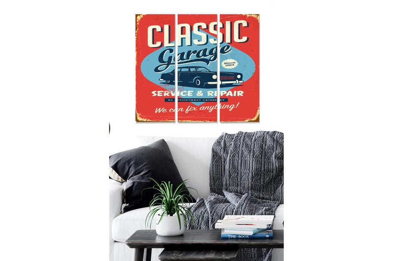 Canvastavla Advertisement 3-pack Flerfärgad, 20x50 cm