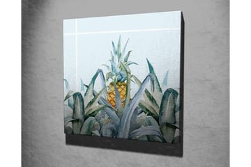 Canvastavla - Ananas omgiven av gröna växter - Grön / Gul / Blå - Inredning - Tavlor & posters - Canvastavla