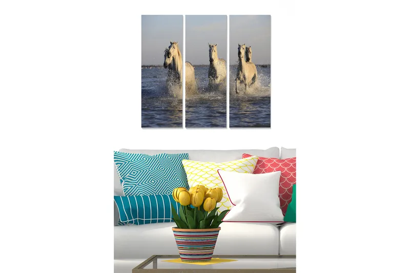 Canvastavla Animal 3-pack Flerfärgad, 20x50 cm