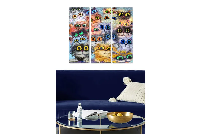 Canvastavla Animal 3-pack Flerfärgad, 20x50 cm