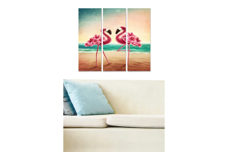 Canvastavla Animal 3-pack Flerfärgad, 20x50 cm