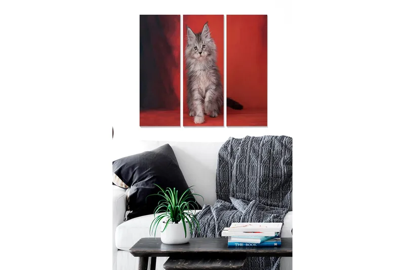Canvastavla Animal 3-pack Flerfärgad, 20x50 cm