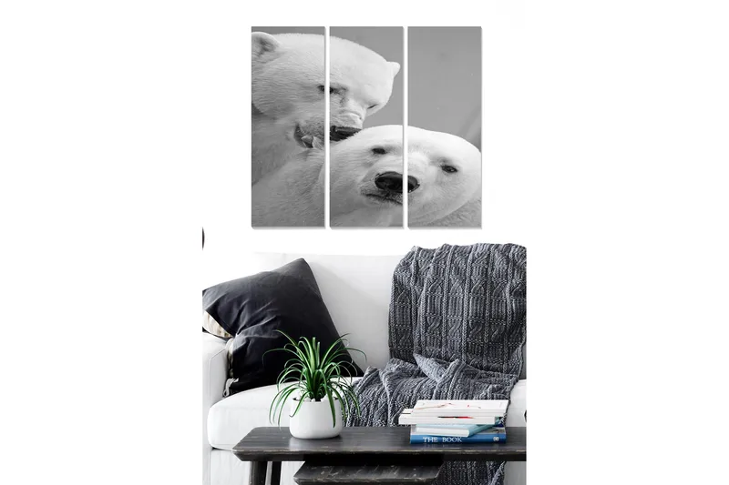 Canvastavla Animal 3-pack Flerfärgad, 20x50 cm