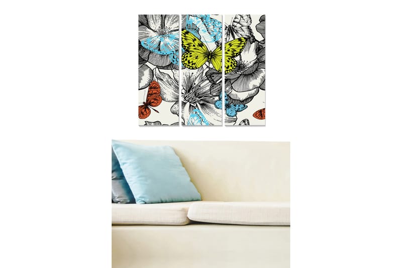 Canvastavla Animal 3-pack Flerfärgad, 20x50 cm