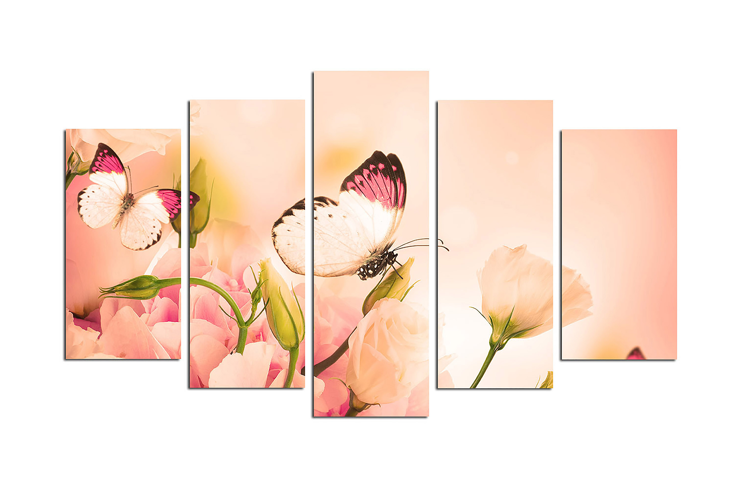 Canvastavla Animals Butterfly 5-pack Flerfärgad 20x60 cm