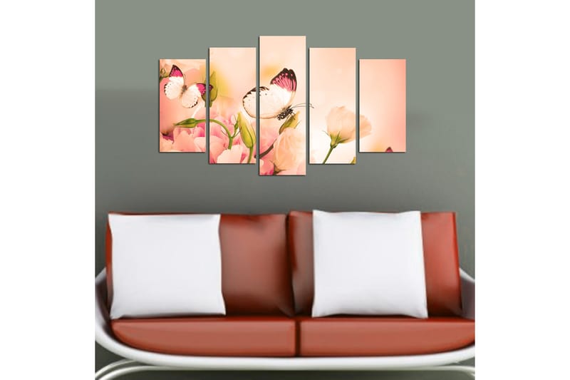 Canvastavla Animals Butterfly 5-pack Flerfärgad - 20x60 cm - Inredning - Tavlor & posters - Canvastavla