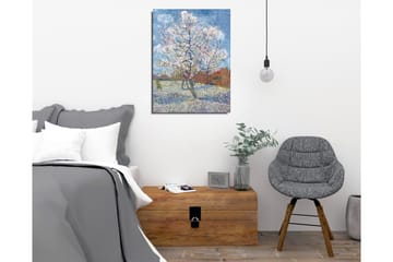 Canvastavla - Blommande körsbärsträd i vårlandskap - Vit / Ljusblå / Grön - Inredning - Tavlor & posters - Canvastavla