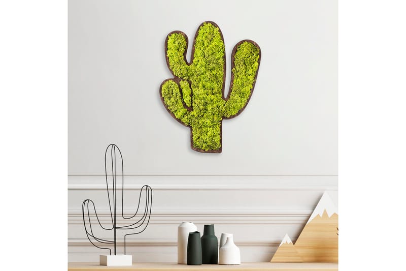 Canvastavla Cactus - Grön/Vit - Canvastavla