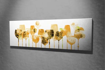 Canvastavla Champagneglas - Gul/Vit - Inredning - Tavlor & posters - Canvastavla