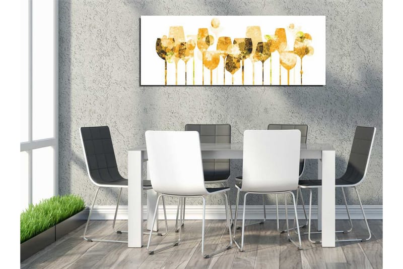 Canvastavla Champagneglas - Gul/Vit - Inredning - Tavlor & posters - Canvastavla