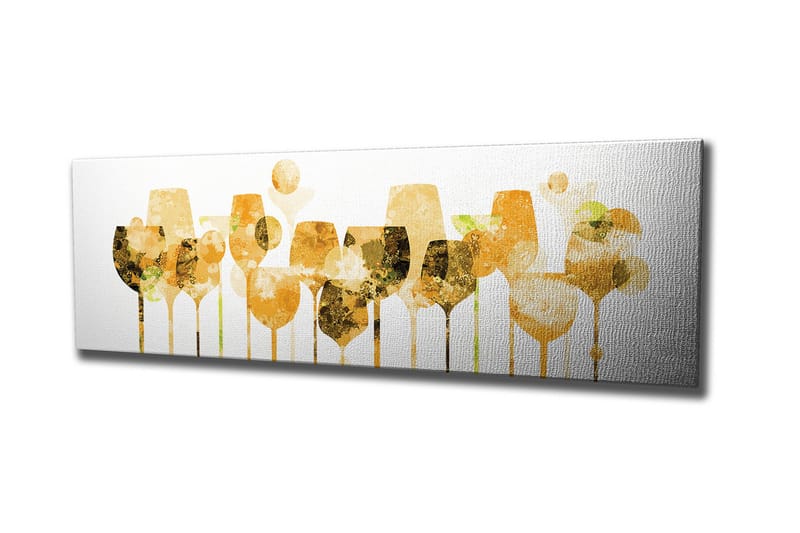Canvastavla Champagneglas - Gul/Vit - Inredning - Tavlor & posters - Canvastavla
