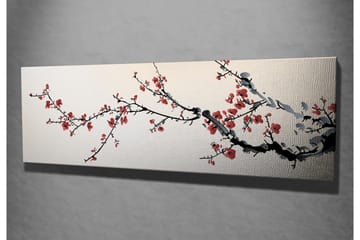 Canvastavla Cherry blossom trädgren - Rosa/Svart/Vit - Inredning - Tavlor & posters - Canvastavla