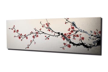 Canvastavla Cherry blossom trädgren - Rosa/Svart/Vit - Inredning - Tavlor & posters - Canvastavla