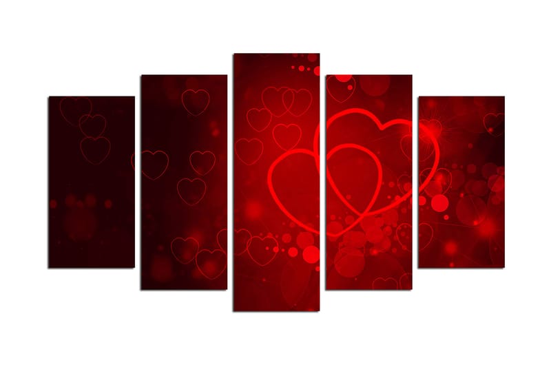 Canvastavla Christmas Love 5-pack Flerfärgad - 20x60 cm - Inredning - Tavlor & posters - Canvastavla
