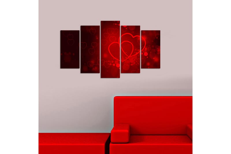 Canvastavla Christmas Love 5-pack Flerfärgad - 20x60 cm - Inredning - Tavlor & posters - Canvastavla