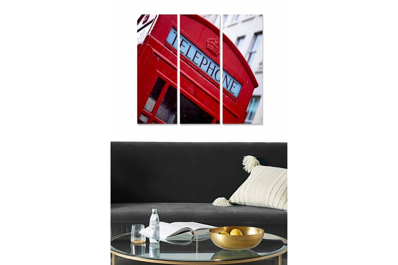 Canvastavla City 3-pack Flerfärgad, 20x50 cm