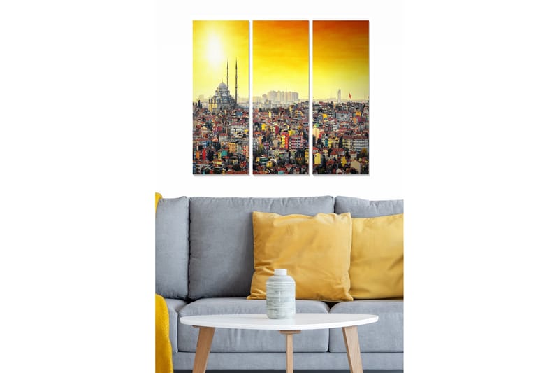 Canvastavla City 3-pack Flerfärgad - 20x50 cm - Canvastavla