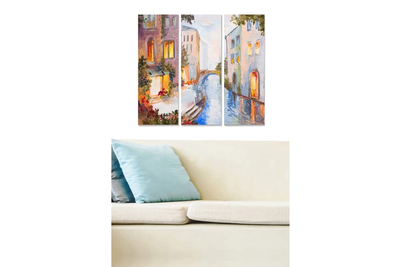 Canvastavla City 3-pack Flerfärgad - 20x50 cm - Inredning - Tavlor & posters - Canvastavla