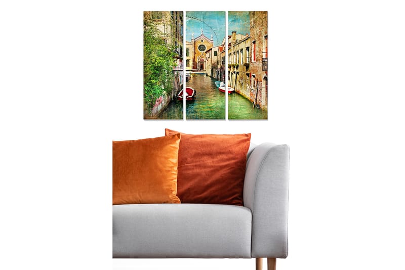 Canvastavla City 3-pack Flerfärgad - 20x50 cm - Inredning - Tavlor & posters - Canvastavla