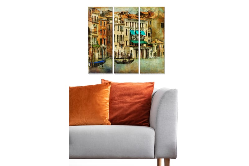 Canvastavla City 3-pack Flerfärgad - 20x50 cm - Inredning - Tavlor & posters - Canvastavla