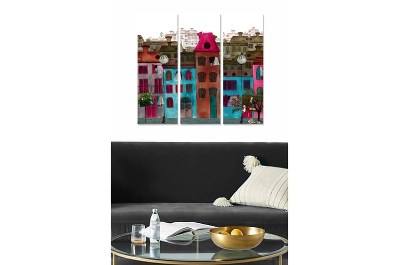 Canvastavla City 3-pack Flerfärgad - 20x50 cm - Inredning - Tavlor & posters - Canvastavla
