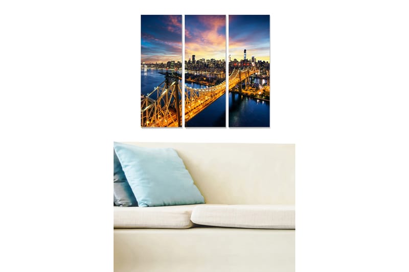 Canvastavla City 3-pack Flerfärgad - 20x50 cm - Inredning - Tavlor & posters - Canvastavla