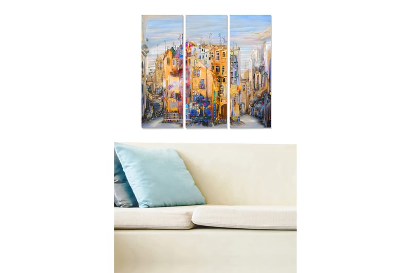 Canvastavla City 3-pack Flerfärgad - 20x50 cm - Inredning - Tavlor & posters - Canvastavla