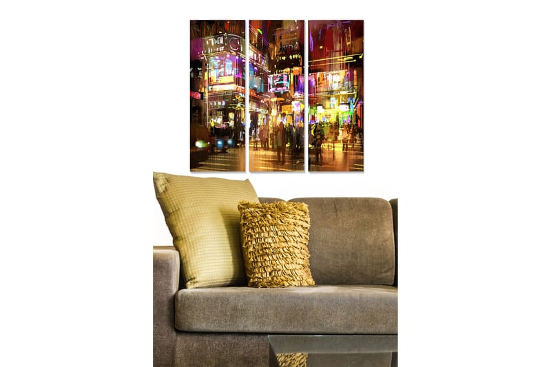 Canvastavla City 3-pack Flerfärgad - 20x50 cm - Inredning - Tavlor & posters - Canvastavla