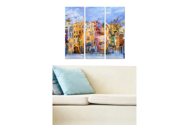Canvastavla City 3-pack Flerfärgad - 20x50 cm - Inredning - Tavlor & posters - Canvastavla