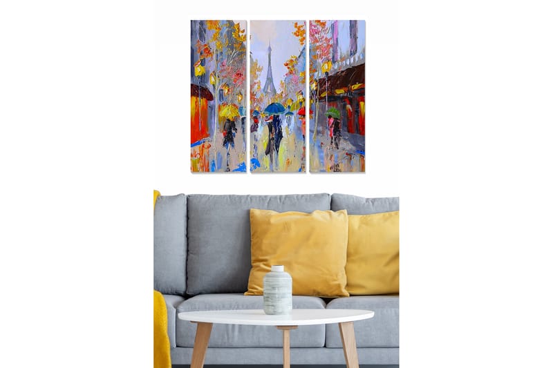 Canvastavla City 3-pack Flerfärgad - 20x50 cm - Inredning - Tavlor & posters - Canvastavla