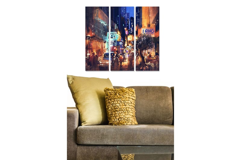 Canvastavla City 3-pack Flerfärgad - 20x50 cm - Inredning - Tavlor & posters - Canvastavla